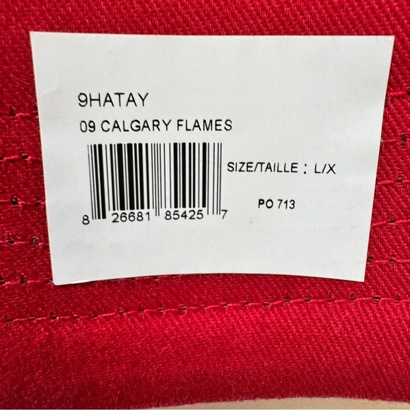 NWOT Calgary Flames NHL Baseball Cap Hat 47 Stretch Fit Black Red Sz L-XL - Picture 4 of 11